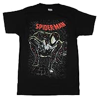 Marvel Men's Spider-Man Symbiote Black Suit Graphic Print Adult Superhero T-Shirt
