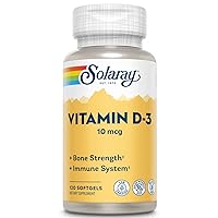 SOLARAY Vitamin D-3-400 IU | 120 Softgels | Pack of 2