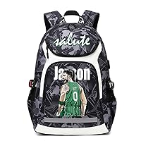 Basketball T-atum Multifunction Backpack Travel Laptop Daypack Night Reflective Strip Fans Bag For Men Women (Grey - 2)