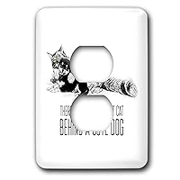 Alexis Design - Cat And Dog - There is always a smart cat behind the cute dog. Cat and dog friends - 2 plug outlet cover (lsp_320831_6)