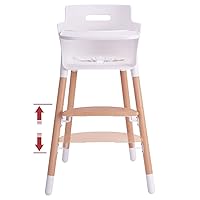 Wooden Baby High Chair | High Chair for Babies and Toddlers | 3-in-1 Baby High Chair Grows up with Family | Highchair with Adjustable Footrest and Removable Tray