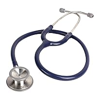 Pro Classic Dual Head Stethoscope for Paramedics and Nurses, 4 Ear Tips, Replacement Diaphragm - Navy Blue