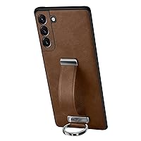 Case for Samsung Galaxy S23/S23plus/S23ultra, Business PU Leather Folding Case, with Wrist Strap Holder Shockproof Case, Higher Than Lens Protective Cover,Brown,S23Ultra