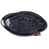 Steelite Resin Display Serving Tray, Kenny Mack Wave Oval Gastronorm Buffet Table Presentation Food Server Platter, Commercial Foodservice Restaurant Retail Use, 18 by 9.75 by 1.25, Ebony Black