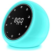 BGOVERSS White Noise Sound Machine, Alarm Clock with Night Light, 20 Soothing White Noise Sounds for Baby Adult Sleeping, Silent Touch Button Control Noise Machine Alarm Clock for Bedroom, White Color