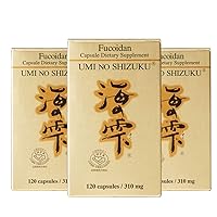 3 Bottles of Umi No Shizuku Fucoidan Capsule Pure Seaweed Extract Enhanced with Agaricus Mushroom Optimized Immune Support Health Supplement