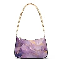 Shoulder Bags for Women Colorful Marble Texture Hobo Tote Handbag Small Clutch Purse with Zipper Closure