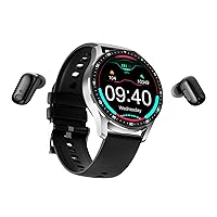 X7 2 in 1 Smart Watch with Earbuds Smartwatch TWS Bluetooth Earphone Health Monitor Sport Watch Fitness Tracker (X7-Silver)