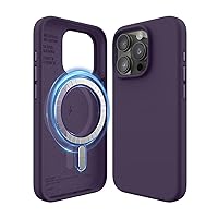 elago Magnetic Silicone Case Compatible with iPhone 15 Pro Case 6.1 Inch Compatible with All MagSafe Accessories - Built-in Magnets, Soft Grip Silicone, Shockproof (Deep Purple)