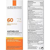 La Roche-Posay Anthelios 60 Ultra-Light Facial Sunscreen Fluid Water Resistant with SPF 60 1.7 Fl. Oz.