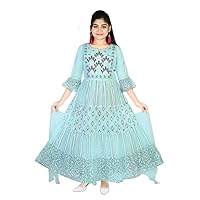 Cotton soft hand work birthday Kids Girl Long Gown Anarkali dress for Girls 1111 K22