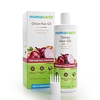 Mamaearth Onion Hair Oil | Natural & Organic Anti Hair Loss & Hair Fall Control Oil with Redensyl | for Color Treated & All Hair Types | 8.45 Fl Oz (250ml)