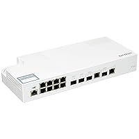 QNAP QSW-M408-2C 10GbE Managed Switch, with 2-Port 10GbE SFP+/RJ45 Combo, 2-Port 10GbE SFP+, 2-Port 10GbE BASE-T (RJ45) and 8-Port Gigabit