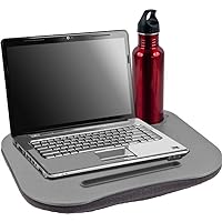 Laptop Buddy Gray Cushion Desk with Pen and Cup Holder 72-698005