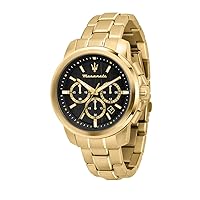 Maserati successo Mens Analog Quartz Watch with Stainless Steel Gold Plated Bracelet R8873621013