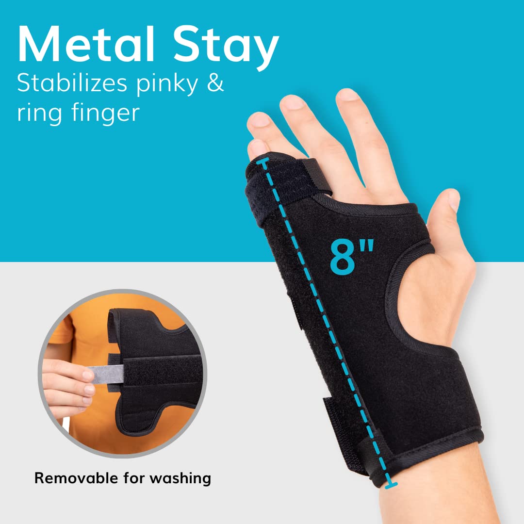 BraceAbility Ulnar Gutter Splint - Hand Support Brace for Metacarpal and Boxer's Fracture Treatment, Broken or Jammed Pinky and Ring Trigger Finger Pain Relief, Right or Left Immobilizer Cast (M)
