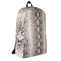 Beige Python Leather print Backpack Snake Bags