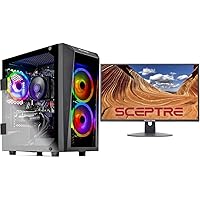 Skytech Gaming Blaze ll Gaming PC Desktop with Sceptre 24-inch 1080p Monitor