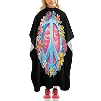 Peace Sign Kids Barber Cape Cute Hair Cutting Cover Hairdressing Salon Apron Gown for Girls Boys