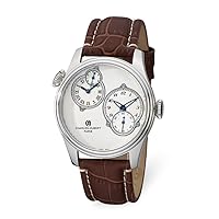 Charles-Hubert 3982-W Stainless Steel Silver Dial Dual Time Watch