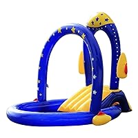 Rocket Pool with Water Slide | Best Inflatable Playground with Slides for Infant & Children | Big Outdoor Toys for Summer Activity Swimming | Portable Backyard Pool for Kids & Toddlers