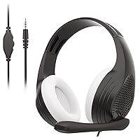 Gaming Headset PC Headphones for Xbox One PS4 PS5 Computer Laptop Tablet Smartphones with Microphone - A9Plus Black White