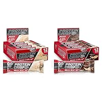 BSN Protein Bars Bundle - Vanilla Marshmallow & Chocolate Crunch, 20g Protein, Gluten Free, 12 Count