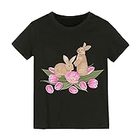 Toddler Kids Baby Girl's Rabbit Tee Outfits Baby Bunny Tshirt Easter Clothes Vest Shirt Bunny Cat Shirt