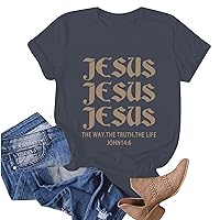 Christian T Shirts for Women Trust in The Lord Shirts Relaxed Fit Tee Holiday Funny Basic Christian Graphic Tees for Women