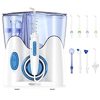 H2ofloss® Dental Water Flosser for Teeth Cleaning with 13 Multifunctional Tips&800ml Capacity, Professional Countertop Oral Irrigator Quiet Design(HF-9)