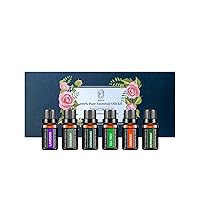 Essential Oils Sets Pure Oils kit- Top 6 Aromatherapy Oils Gift Set-6 Pack, 10ML(Rosemary, Lavender, Lemon Grass, Orange, Peppermint, Tea Tree)