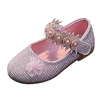 Fashion Summer Children Sandals Girls Casual Shoes Round Toe Low Heel Hook Loop Pearl Flower Dress Gymnastic Flip Flops