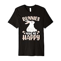 Bunny Funny Bunnies Make Me Happy Rabbit Premium T-Shirt
