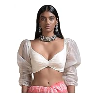 Elina fashion Women's Readymade Blouse For Sarees Indian Designer Banglori Silk Bollywood Padded Stitched Choli Crop Top