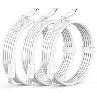USB C to USB C Fast Charging Cable, 3Pack 60W 10FT Long Type C Fast Charger Cord Compatible for iPhone 15/15 Plus/15 Pro/15 Pro Max, iPad Pro 12.9/11, iPad Air 4/5, iPad Mini 6, MacBook Air