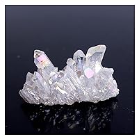 XN216 1pc New White Electroplated Vug Crystal Quartz Aura Specimen Electroplating Crystal Clusters Decoration Gift Healing Natural (Color : White 40-50g)