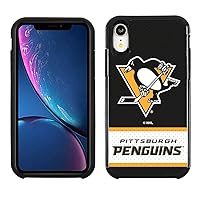 Apple iPhone XR - NHL Licensed Pittsburgh Penguins Black Jersey Textured Back Cover on Black TPU Skin