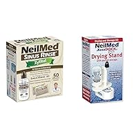 NeilMed Sinus Rinse Kit with Xylitol, 50 Count & Nasadock Plus Stand