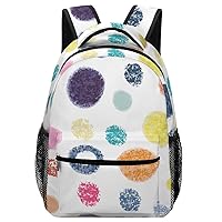 Laptop Backpack for Traveling Colored Abstract Geometric Dots Carry on Business Backpack for Men Women Casual Daypack Hiking Sporting Bag