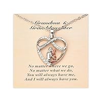Granddaughter Gifts from Grandma Necklace Gifts for Grandma Birthday Christmas Gifts for Granddaughter Necklace Gifts for Nana Grandmother and Granddaughter Long Distance Heart Necklace with Card