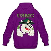 TOP WANG Men's USMC Devil Dogs Hoodies Purple XL