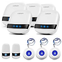 Caregiver Pager Wireless SOS Call Button Nurse Alarm System Home/Elderly/Patient/Disabled/School Call Bell 5 Transmitter 5 Plug-in Receiver (600+ft Operating Range)…