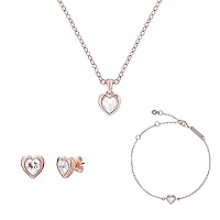 Ted Baker London Crystal Heart Bundle, Han Crystal Earrings, Hannela Crystal Necklace, Hansa Crystal Bracelet (Rose Gold Tone/Crystal)