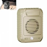 Mini Waist Fan Portable Hands Free Wearable Fans 3 Speeds Cooler Summer Outdoor Worker Air Conditioner 10000mAh Emergency Power Bank,Brown,117 * 90 * 51MM