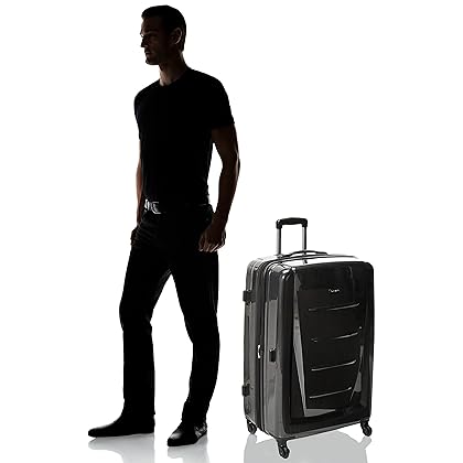 Samsonite Winfield 2 Hardside Expandable Luggage with Spinner Wheels, Checked-Large 28-Inch, Brushed Anthracite
