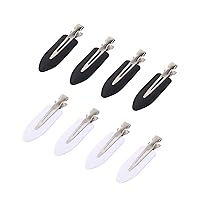 Hair Clips 8 Pcs No bend Hair Clips Makeup Hair Clips No Crease Hair Clip Creaseless Hair Clips for Salon Styling Flat Hair Clip for Women and Girls (4 Black and 4 White)