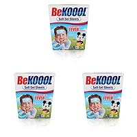 BEKOOOL Immediate Cooling Fever Reducing Soft Gel Sheets for Kids - 4 Count, White (00101) (Pack of 3)