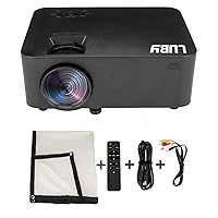 Luby Portable Movie Projector with Free Projector Screen Perfect for Fun Camping Neighborhood Gathering Backyard Movie