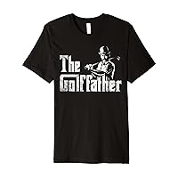 Mens The Golffather T-shirt Funny Daddy Golf Player Father's Day Premium T-Shirt