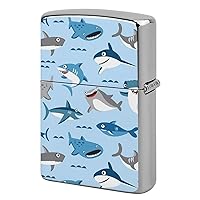 Shark Lighter Armor ZIPPO Case, Lightweight, Mountain Climbing, Camping, Lighter, Small, Windproof, Silver, Replacement Outer Case, Birthday, Anniversary, Gift, Waterproof, Electronic Lighter Case, Climbing, Camping, Cycling